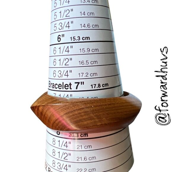 Handcrafted Wooden Bangle Bracelet – Natural Bohemian Style – 7.5” - Picture 6 of 7